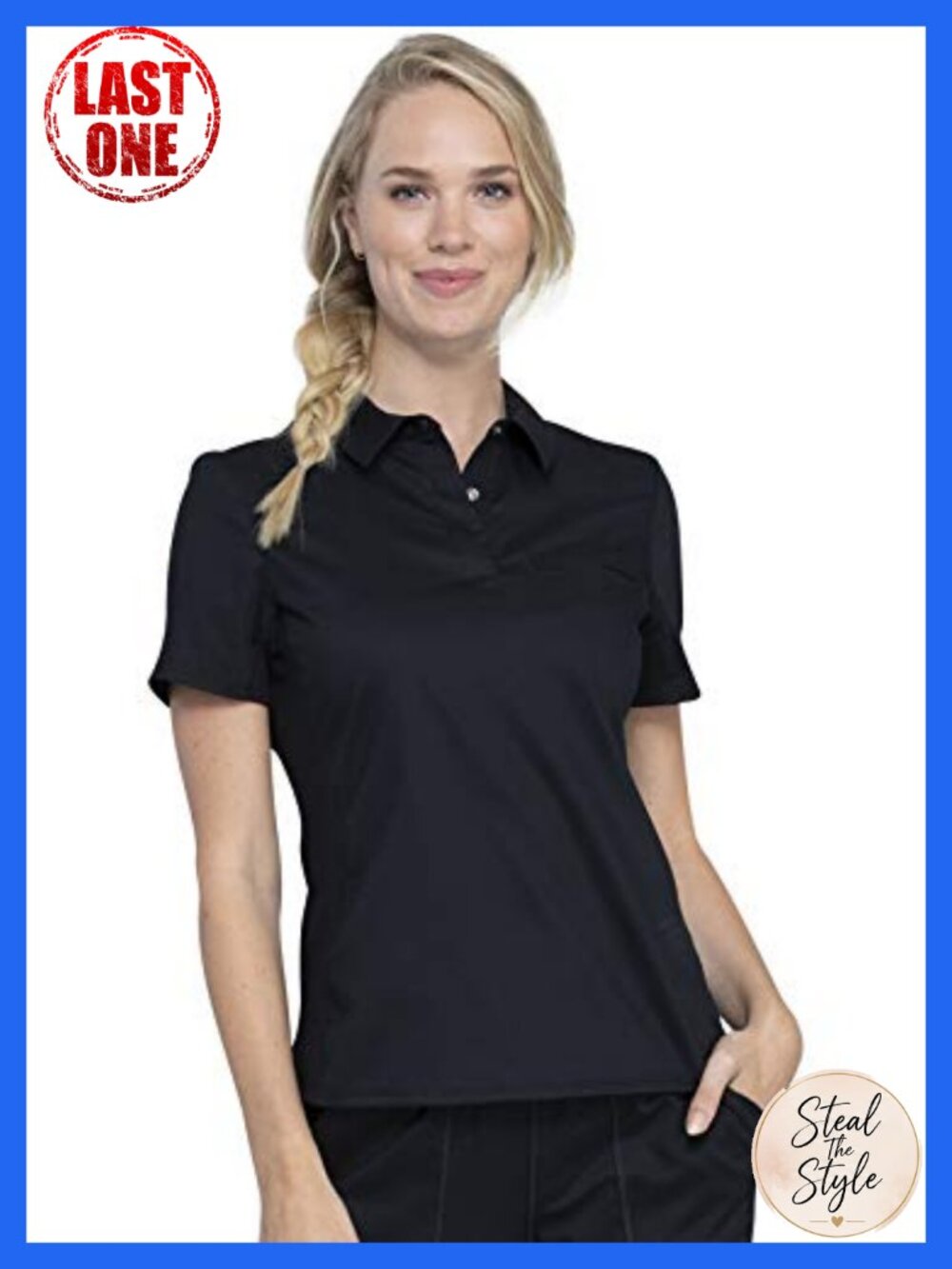 Cherokee WW Revolution Polo Scrub Top Women Classic Fit Chest Pocket